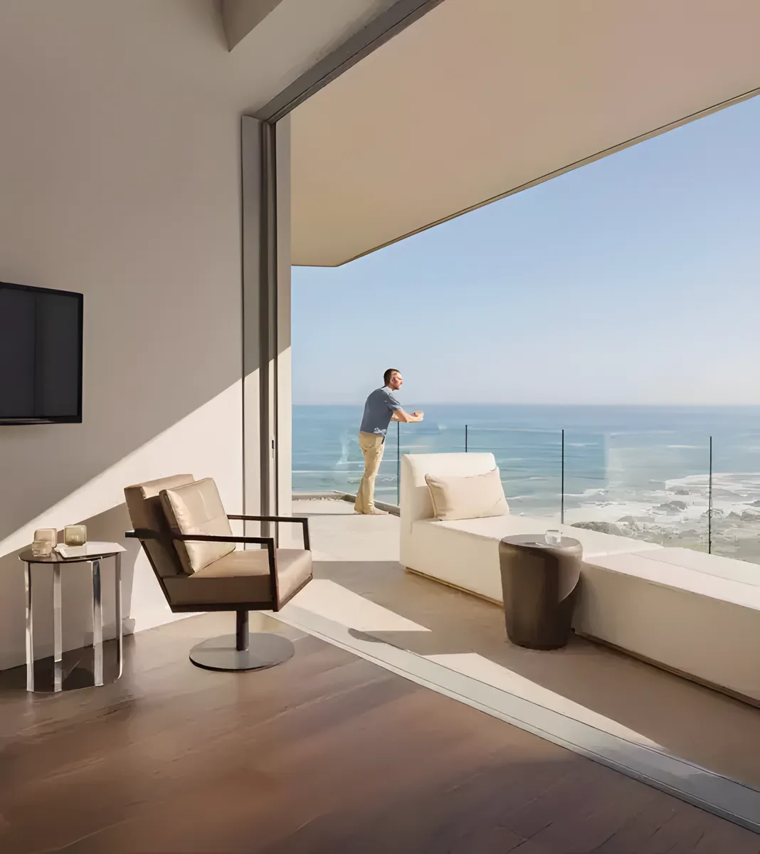 Delta New Palm Beach Airoli — master bedroom with floor-to-ceiling windows